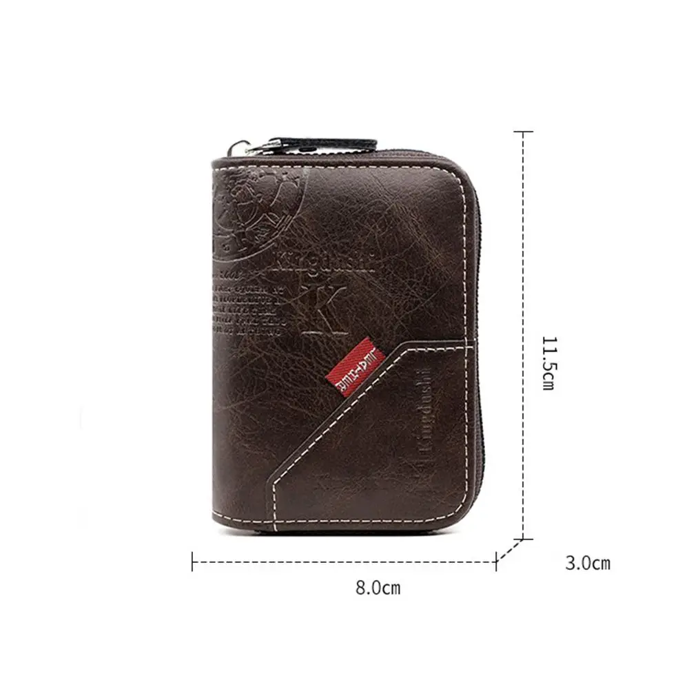 Classic PU Card Case Portable Solid Color Zipper Wallets Multi-functional Multi Card Business Card Bag Women Men