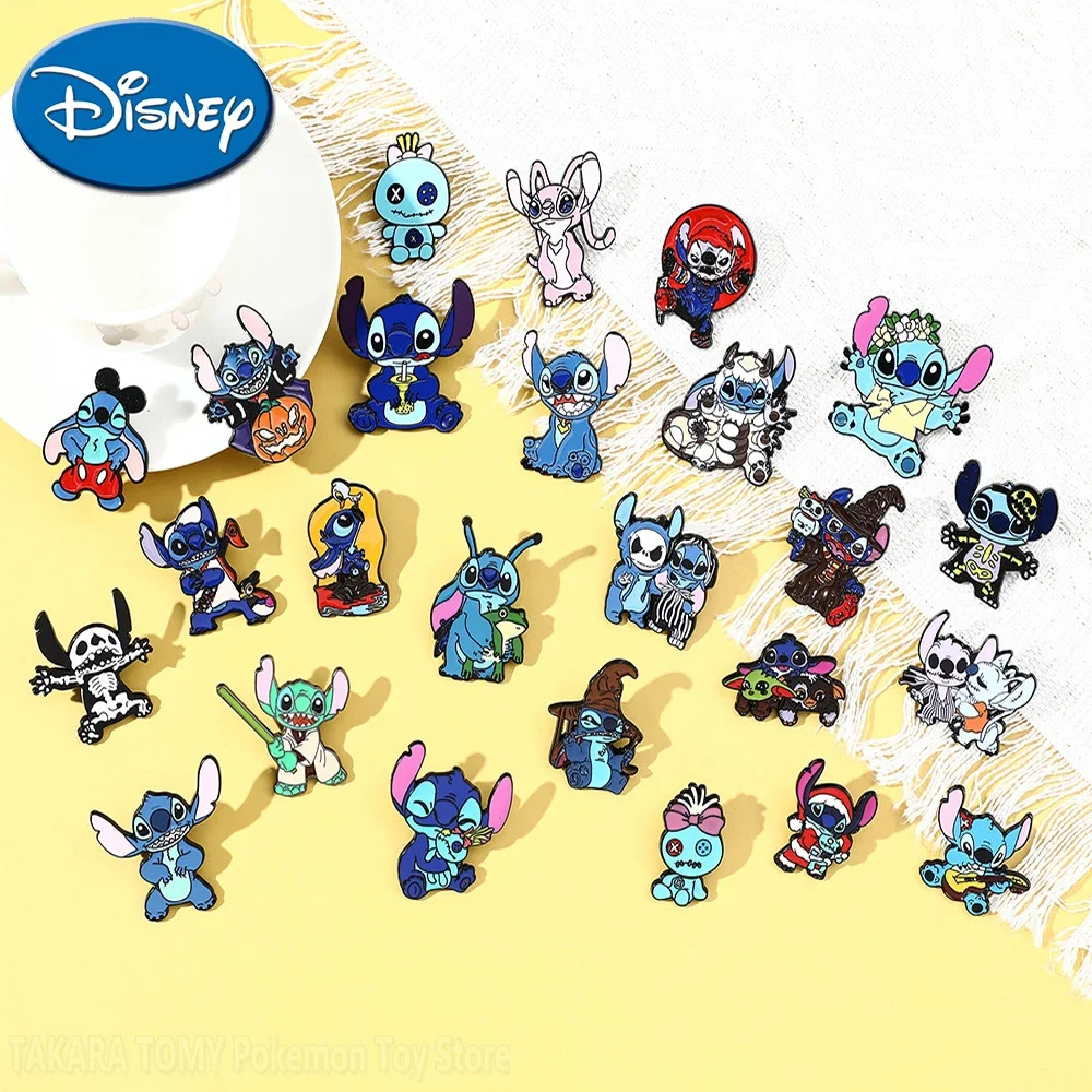 

Disney Stitch Enamel Pins Cartoon Stich Cosplay Game Character Metal Brooch Backpack Badge Halloween Accessory Gifts for Friends