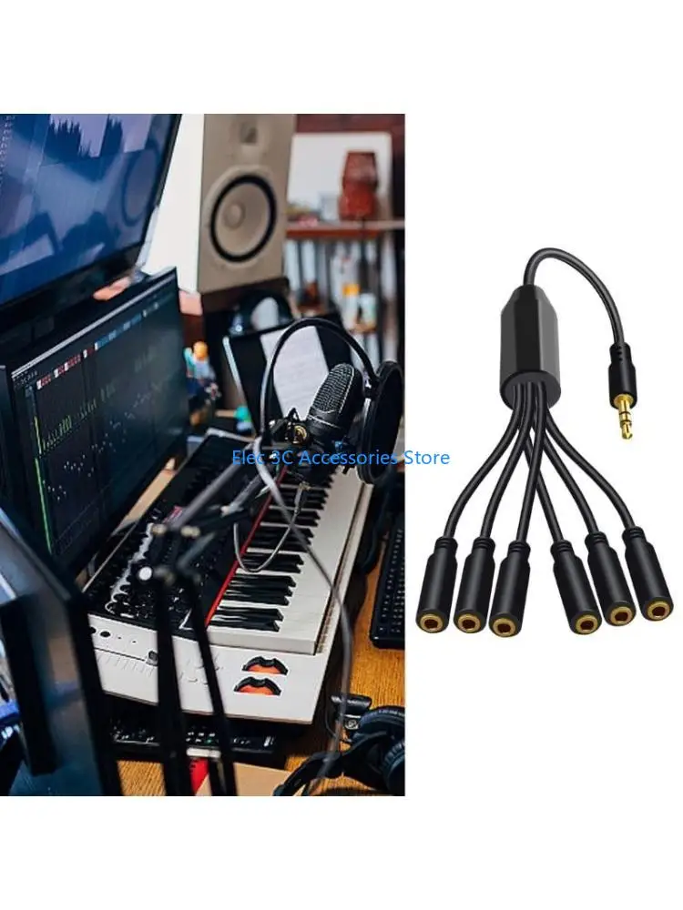 Y51A 1 إلى 6/5/4/3 منفذ كابل Aux سماعات محولات AUX سلك لسماعات الهواتف #1