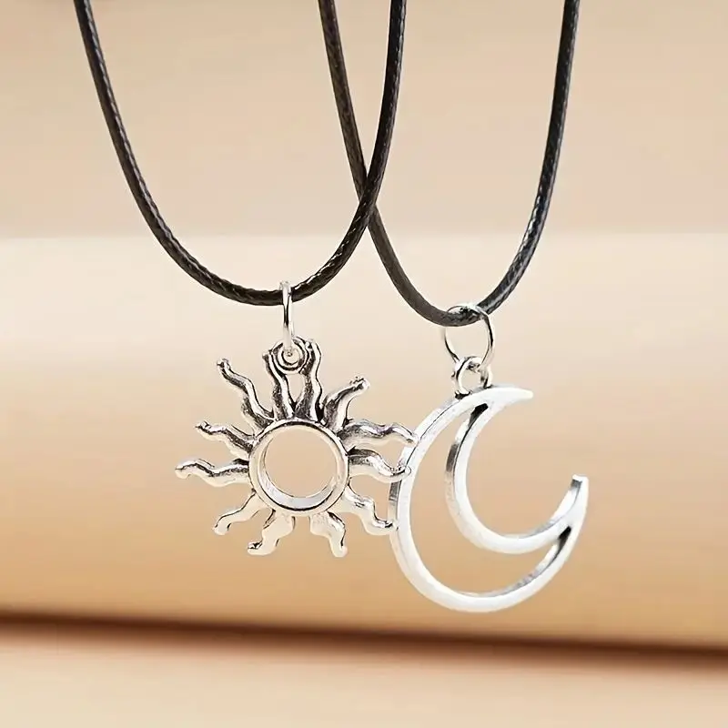 Sun and moon couple necklace Women's women's men's 2 pieces/set