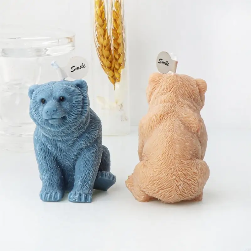 

Практичная форма для изготовления мыла в виде свечей с животными, нежная 3D силиконовая форма для свечей в форме медведя, для