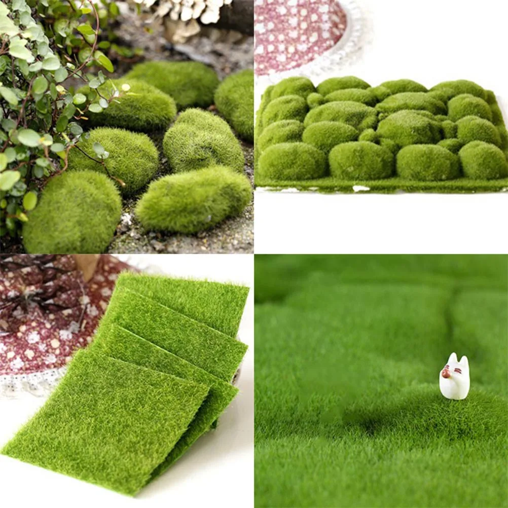 

6 Pcs Artificial Grass Decor Lifelike Simulation Lawn Mini Ornament PVC Eco Friendly Safe Patio Decoration