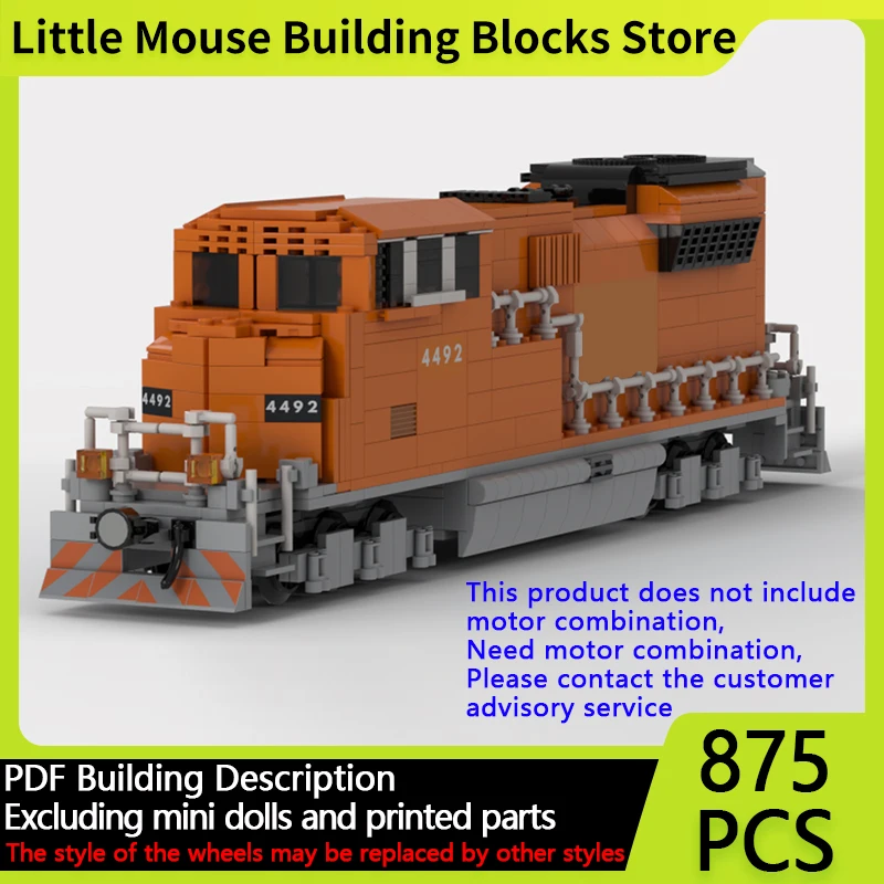 

City Car Model MOC Building Bricks Iron Ore SD70 Diesel Locomotive Modular Technology Gifts Holiday Assemble Children Toys Suit