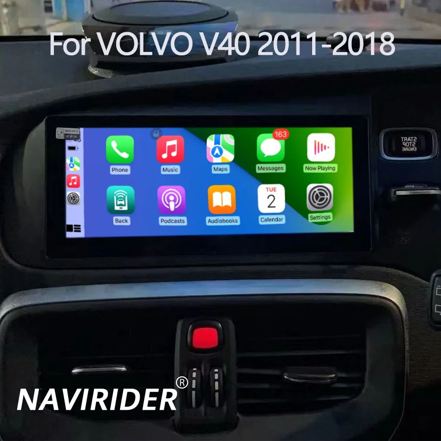 Radio Multimedia para Auto con Pantalla QLED de 8.8 Pulgadas, Android, 256GB, Navegación GPS, Carplay, Unidad Principal para VOLVO V40 2011-2018 (Volante a la Derecha)