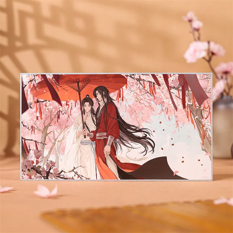 Anime Tian Guan Ci Fu TGCF Hua Cheng Xie Lian Cosplay Peach Blossom Series Color Paper Quicksand BL Picture Frame Amulet