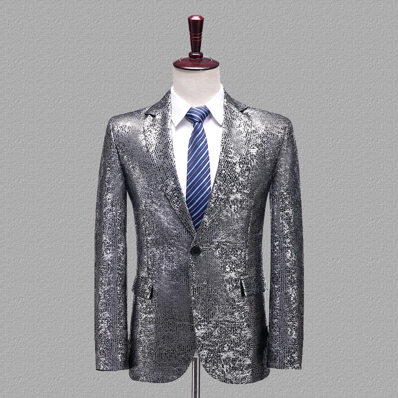 

Glitter Sequins Luxury Single Button Suit Jacket Slim Groom Wedding Suit Blazer Stage Men Clothing Fashion