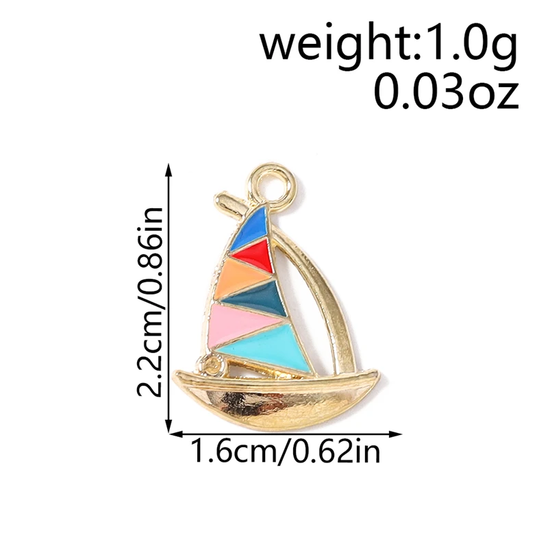 10 Stück Niedliche Emaille-Anhänger mit Motiven von Badeanzügen, Schwimmringen und Segelbooten für die Schmuckherstellung, Halsketten, Ohrringe, DIY-Bastelzubehör – Detail 11