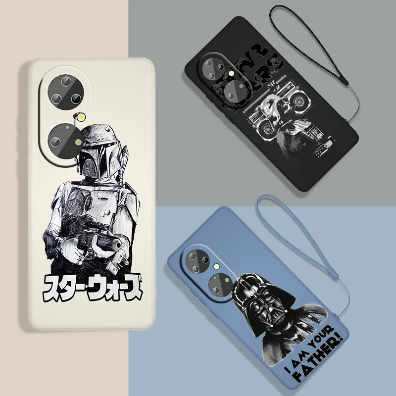 Lightsaber Star Wars For Huawei P50 P40 P30 P20 P Smart Z Pro Plus Lite 2019 2021 Silicone Liquid Rope Phone Case Cover Fundas