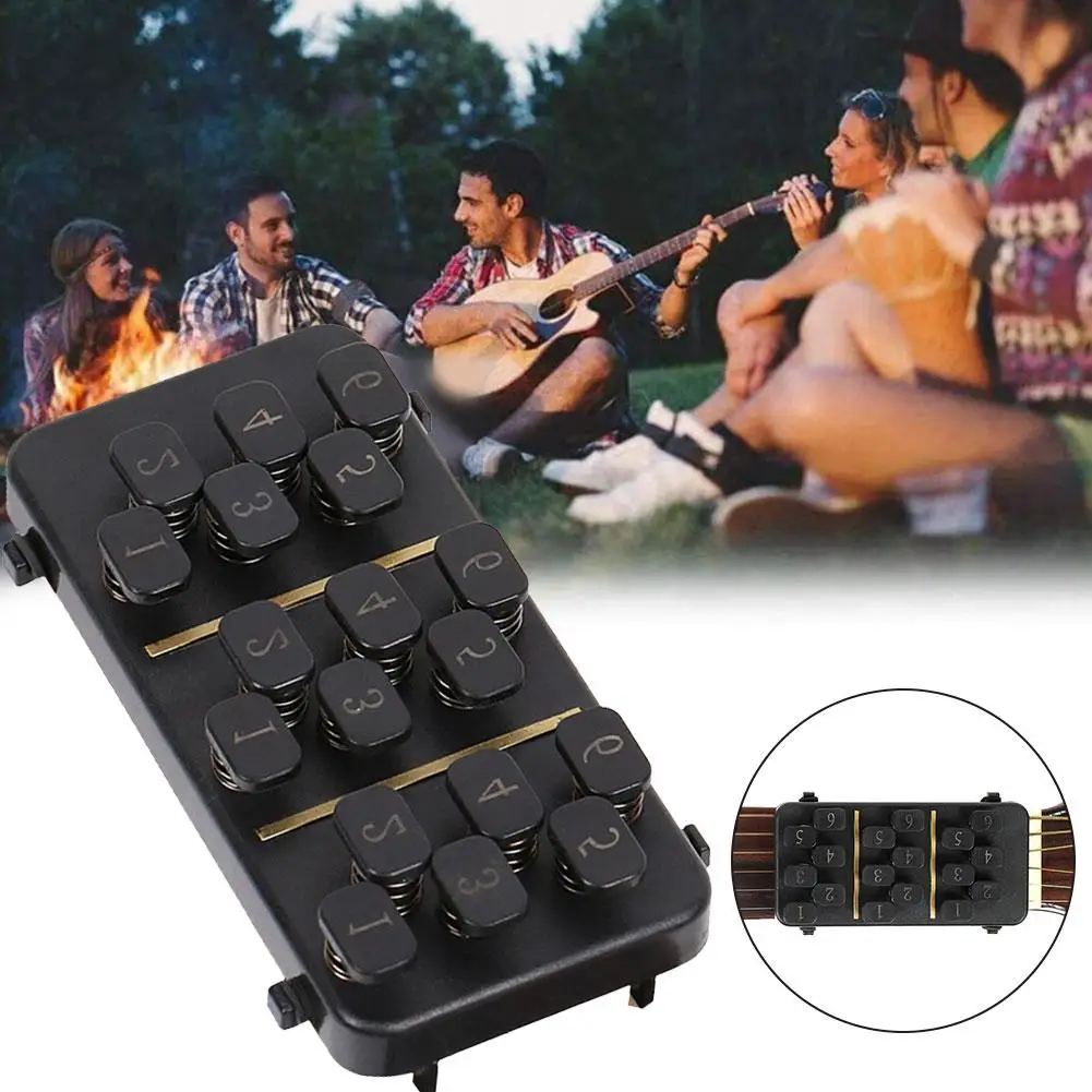 Herramienta de aprendizaje de acordes de guitarra de 18 teclas, Kit de prensa de afinación de fuerza de dedo de una tecla con espectro de acorde para principiantes Guita S9U2