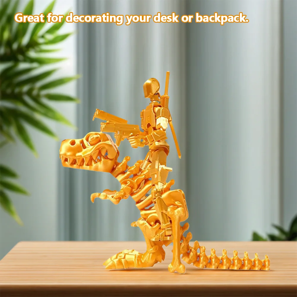 T13 액션 피규어와 공룡 마운트 세트 조립 완료 3D 프린팅 로봇 액션 피규어 드래곤 세트 수집가 선물용