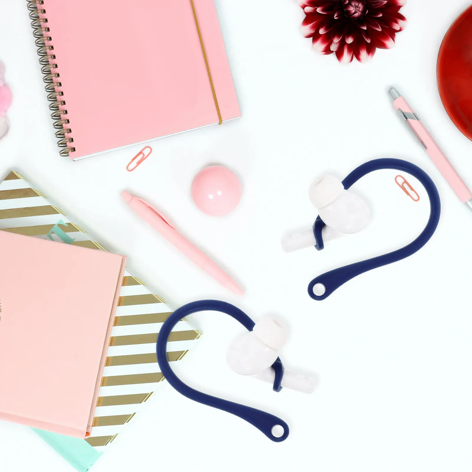 2Pairs Anti-Lost Ear Hooks Silicone Ear Hooks for Earbuds Wireless Headphones Holder Secure Fit for Running Gym Yoga Sports