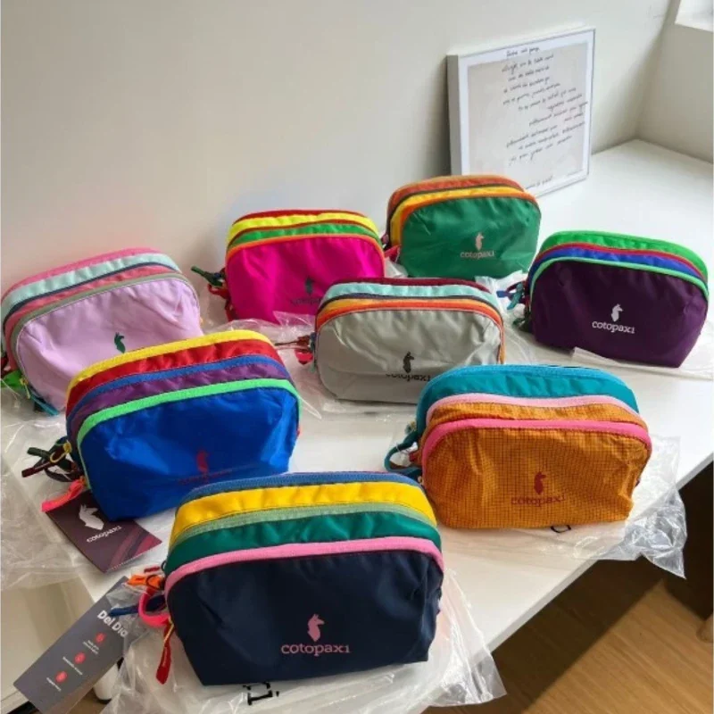 2026 New Dopamine Color Block Waterproof Large Capacity Toiletry Bag Ultra Light Travel Hiking Camping Gym Cosmetic Pouch