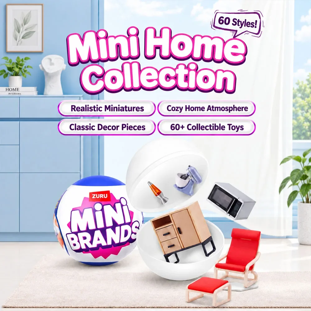 ZURU Mini Brands Home Series 60+ Styles Miniature Furniture Kitchen Appliances Mystery Capsule Collectible Mini Home Toy view 3