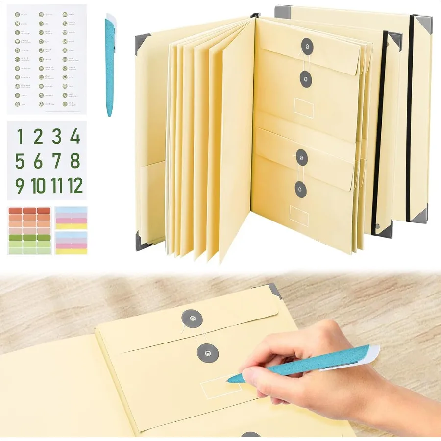 

Veleron Life Organizer with LabelsIf i Die Binder Folio Folders with Pockets Important Document Organizer Folio Document Organi