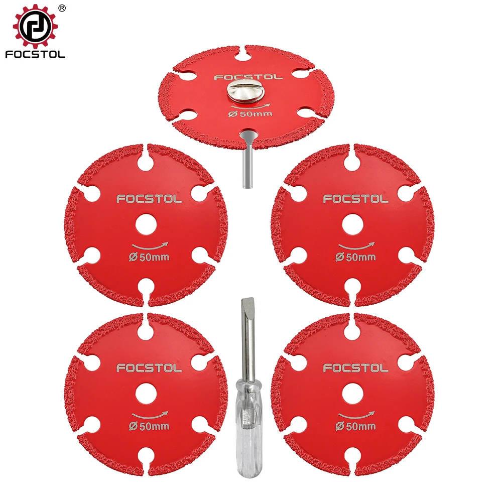 FOCSTOL Cutting Disc for Cutting Metals Thin Iron Tubes Sheet Metal Bolts Screws Handheld Grinder with Round Handle Mini Disc