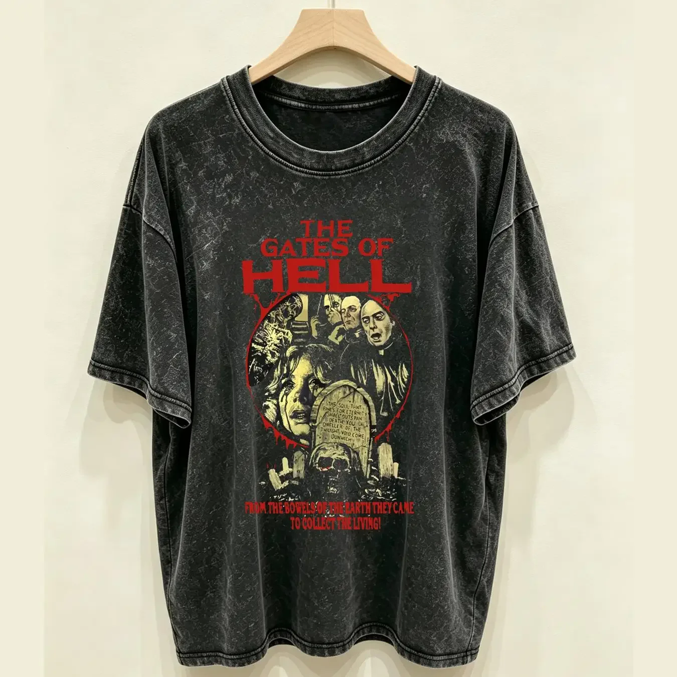 washed T Shirt Lucio Fulci's GATES of HELL Horror long or short sleeves vintage Washed Stretched fashion Unisex graphic