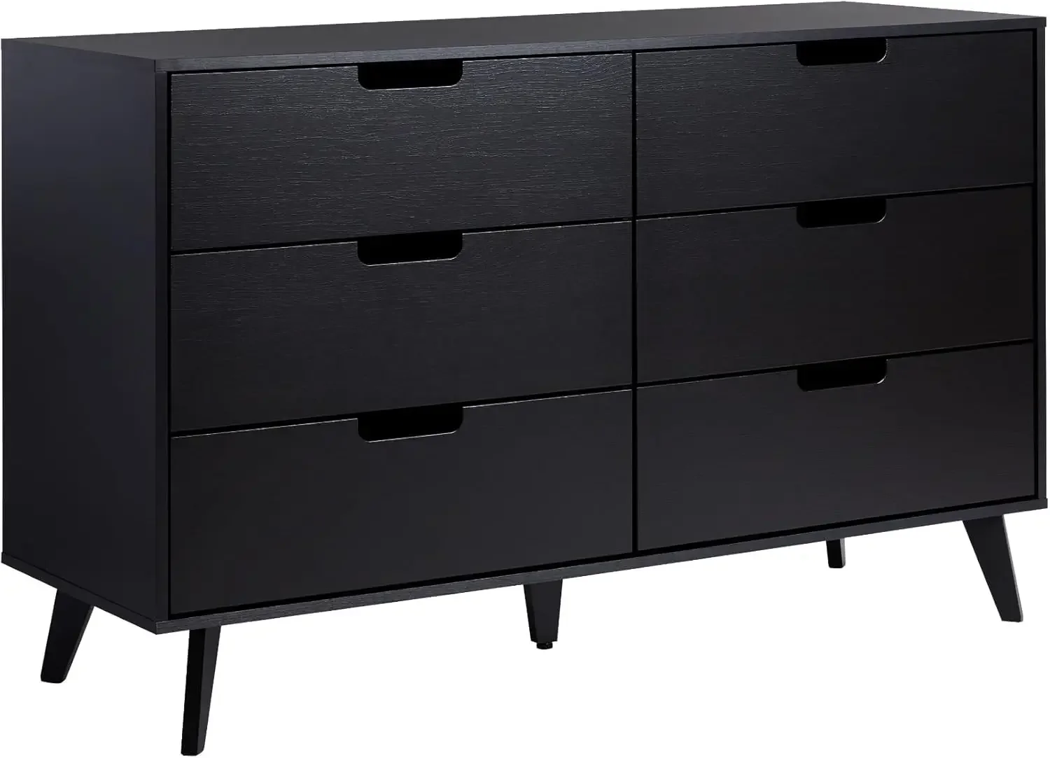 

Modern 6-Drawer Dresser Bedroom Storage Organizer, 52 Inch, Black