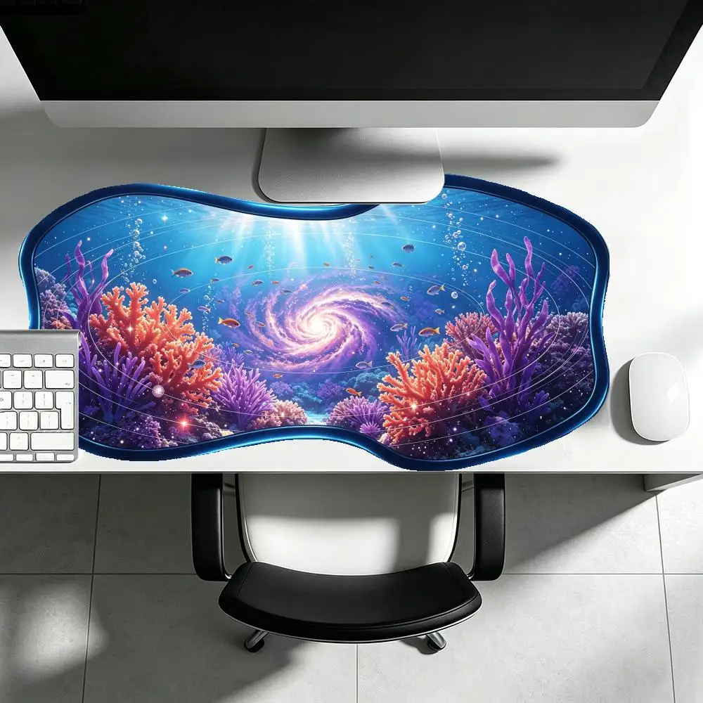 Special Shaped Deep Sea Blue Whale Gaming Mouse Pad Thick Rubber Smooth Glide Creative Ocean Style
