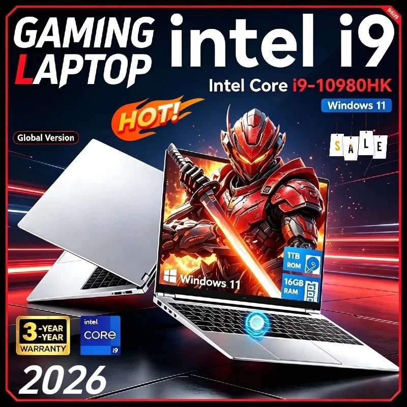 2026 Brand New Intel Core I9 10980HK Notebook PC Win 15.6 Laptop 16GB/32GB RAM 1TB 2TB SSD Fingerprint UnIock Office Gamer PC