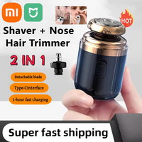 Xiaomi New Electric Shaver Nose Hair Trimmer 2-in-1 Rechargeable Men's Nose Hair Removal Shaver Portable Mini Knife Men's Razor