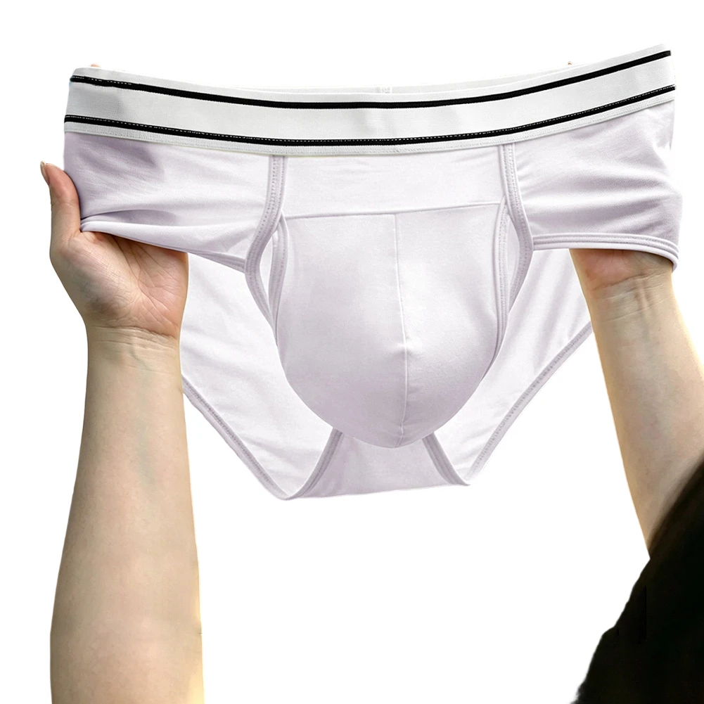 Breathable Stretch Briefs for Men with Side-Separated Opening Pouch Mid Waist Design for Reliable Support and Ease