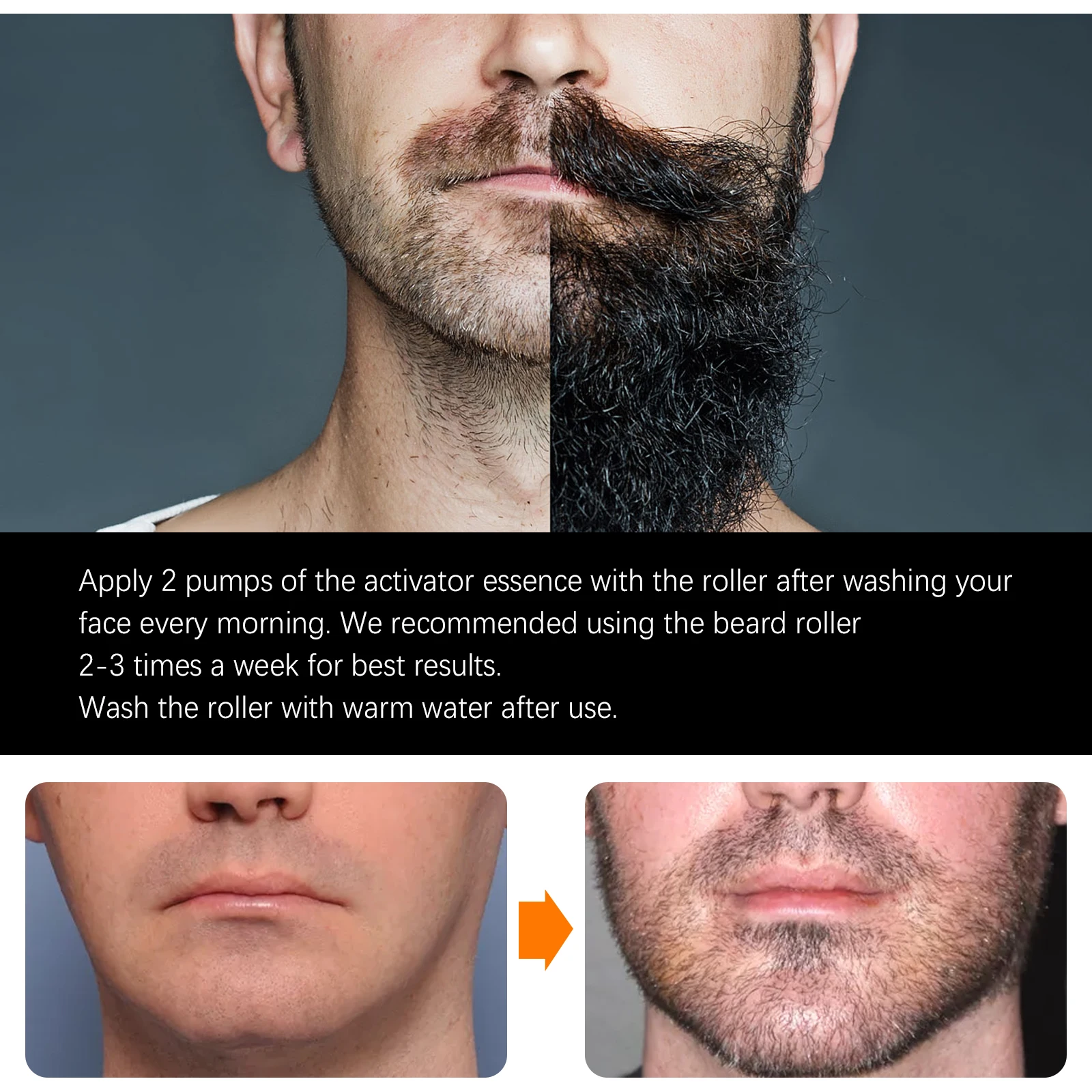Moisturizing Beard Grooming Roller - Cleans Shaving Leftovers, Repairs Beard, Multi-Functional Beard Comb