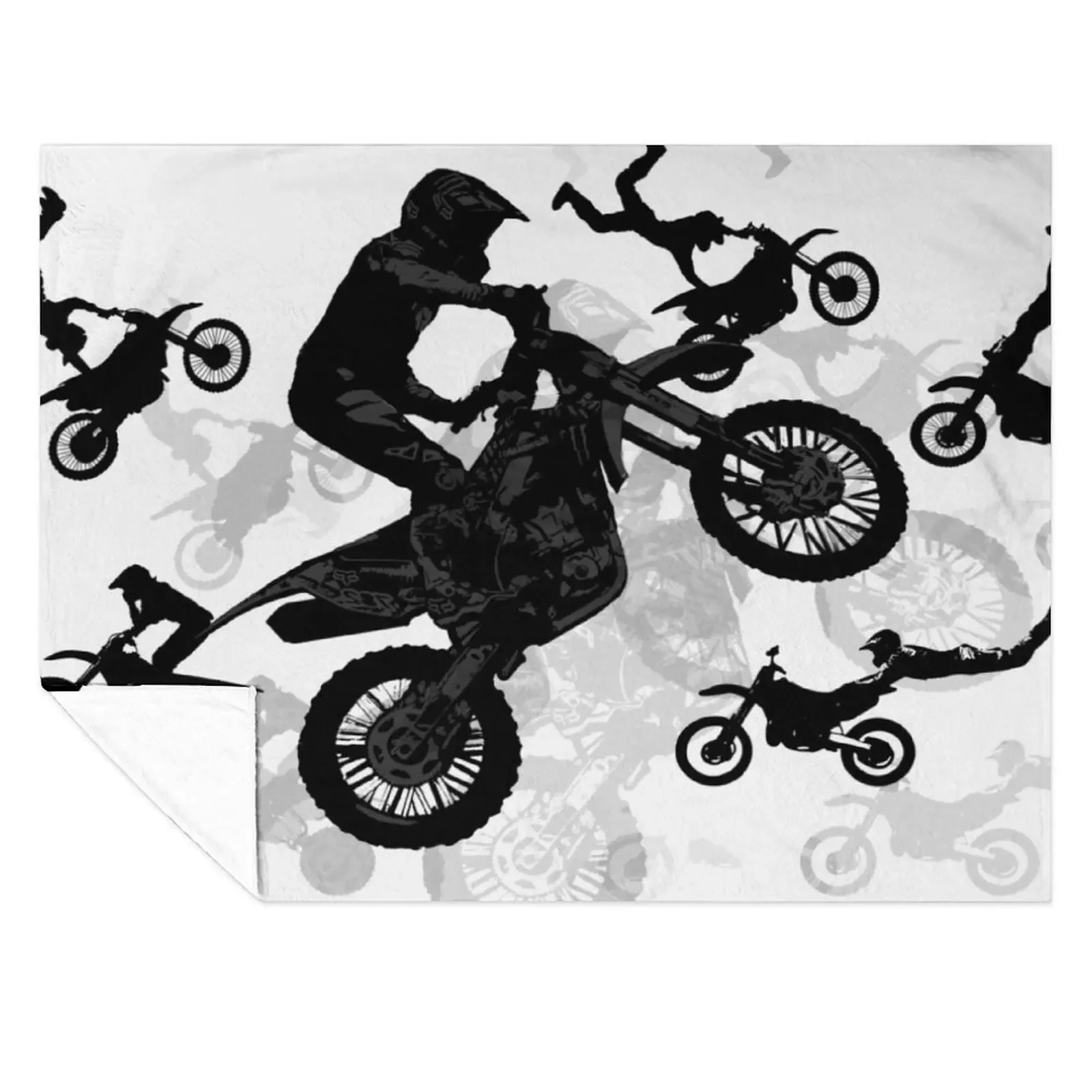 

Extreme Stuntmen - Motocross Riders Throw Blanket Custom Flannel Fabric Vintage Sofa Throw Blankets