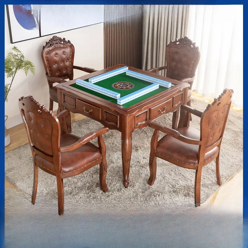 Mahjong Machine Dining Table Dual-Use European-Style Dining Linen Integrated Household Electric Multi-Function Machine Linen