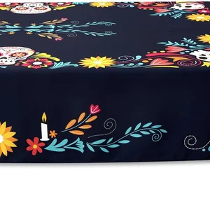 Masa örtüsü, meksika kafatası şekeri, ölüler günü, suya dayanıklı, dekorasyon, fiesta, dia de los muertos, cadılar bayramı için süslemeler havluda en çok satılan 8 meksikalı-6 numara