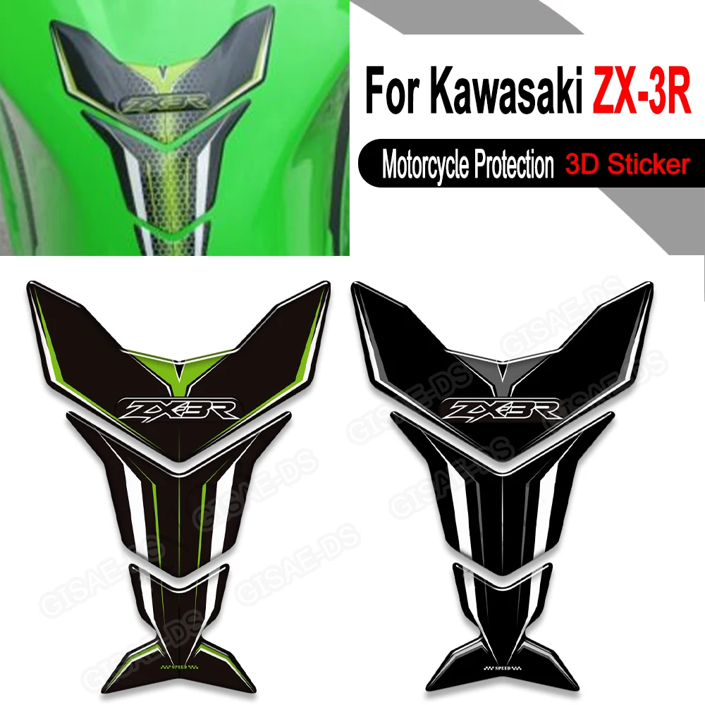

ZX3R Tank Pad Stickers 3D Motorcycle Fuel Tank Protection Decals Waterproof Sticker For Kawasaki Ninja ZX 3R ZX-3R