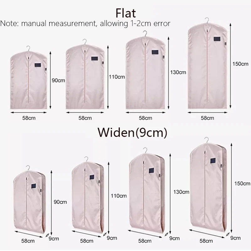 Clothes Dust Cover Hanging Organizer Wardrobe Garment Dress Coat Bags With Zipper Suit Case Dustproof Clothing Cover Oxford