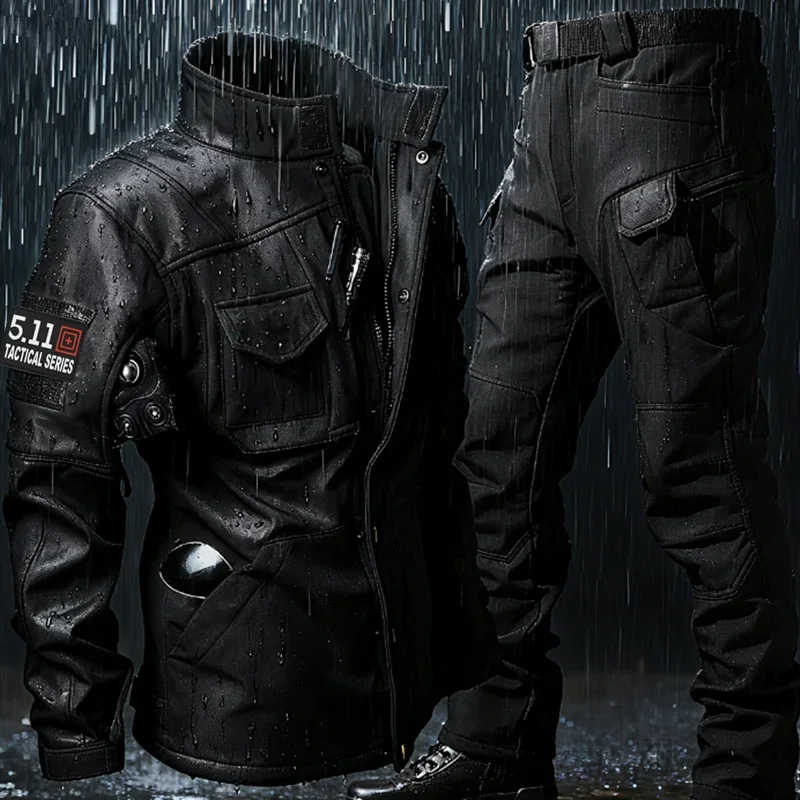 2025, taktische Sets für Herren, Winter, Haifischhaut, Softshell, winddicht, wasserdicht, Jacken, warme Fleece-Cargohose, Armeeuniform