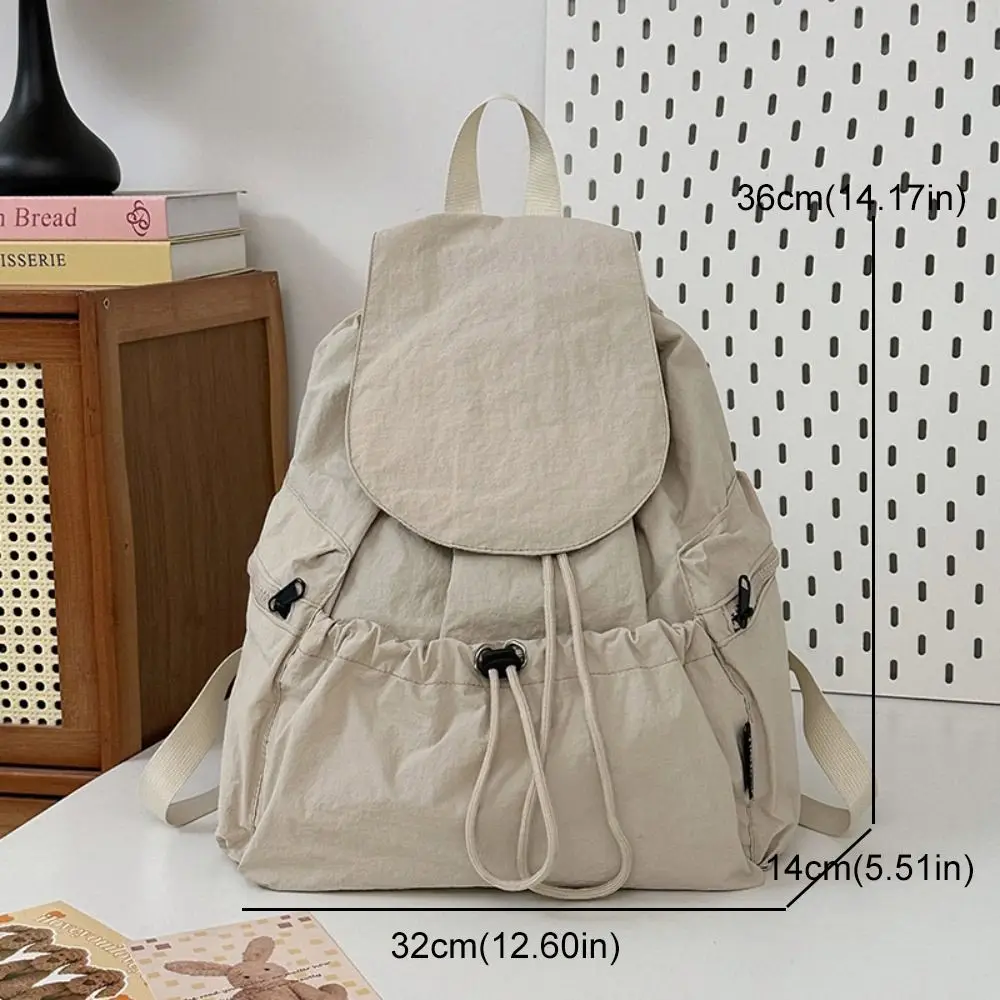 Simple Lightweight Travel Backpack Korean Style Nylon Drawstring Backpack Large Capacity Waterproof Student Schoolbag Outdoor