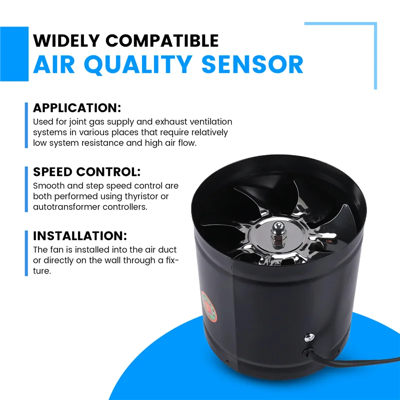 ABHU 6 بوصة عالية السرعة مروحة العادم في خط القناة المطبخ النازع المعادن المرحاض مروحة مروحة صناعية 220 فولت #4
