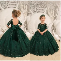 Vestidos da menina de flor para o casamento longo princesa meninas pageant sagrado festa aniversário baile comunhão trajes batismo um sonho presente