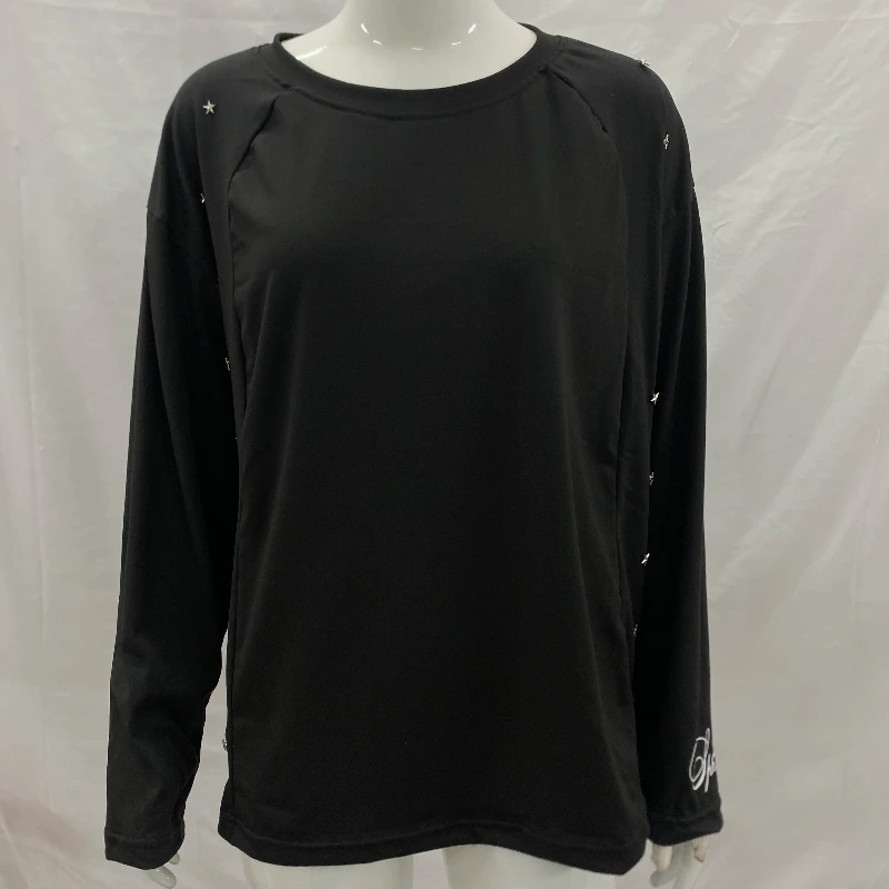 하이 스트리트 힙합 레터 프린트 남녀공용 티셔츠 가을 맞춤형 네일 라운드 넥 긴팔 풀오버 탑