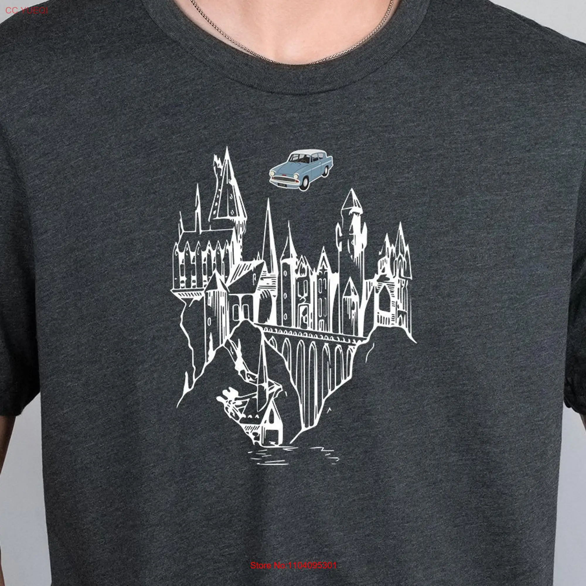 Flying Car Pottery T Shirt SweaT Wizard Castle Book Lover Universal Vacation Theme Park Family long or short sleeves