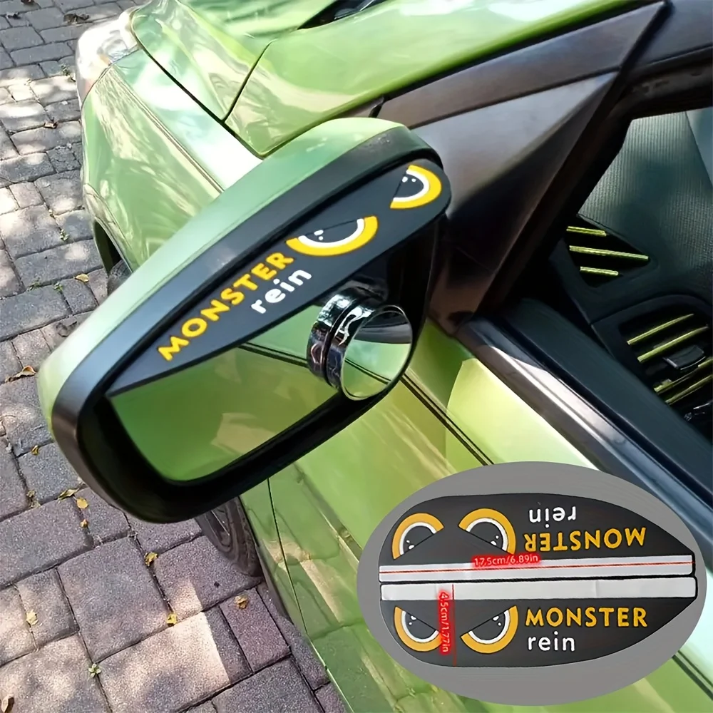 Picture 3: 2PCS Car Rearview Mirror Rainproof And Eyebrow Frame Cartoon Safe Journey Rain Proof And Rainproof Board Universal Soft Rubber