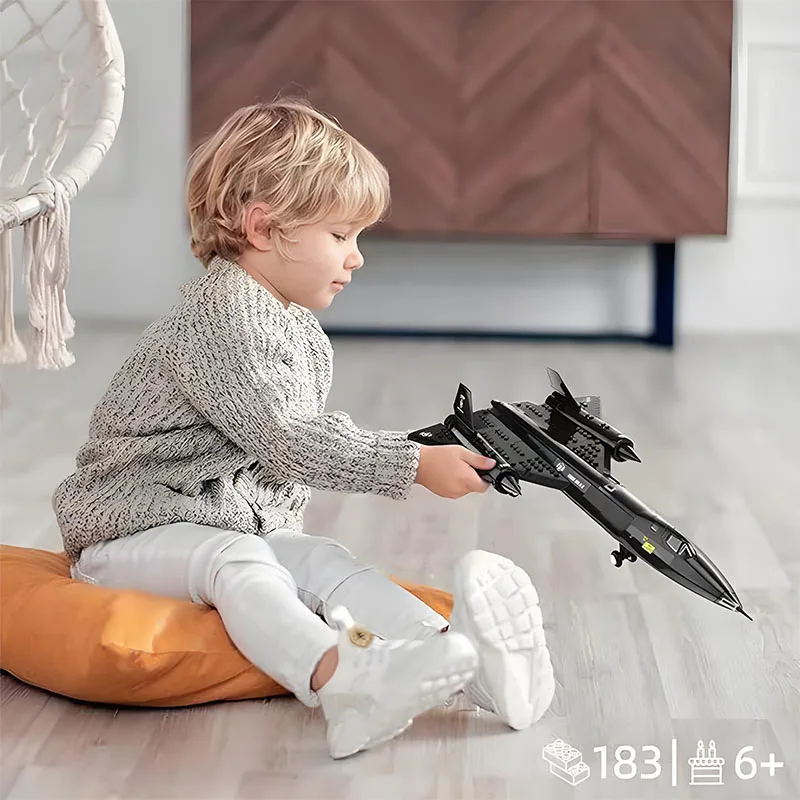 Vliegtuigen Bouwstenen Militaire Technische Star-Gevechtsvliegtuigen SR71 Blackbird Stealth Supersonische US Fighter Model Baksteen Speelgoed