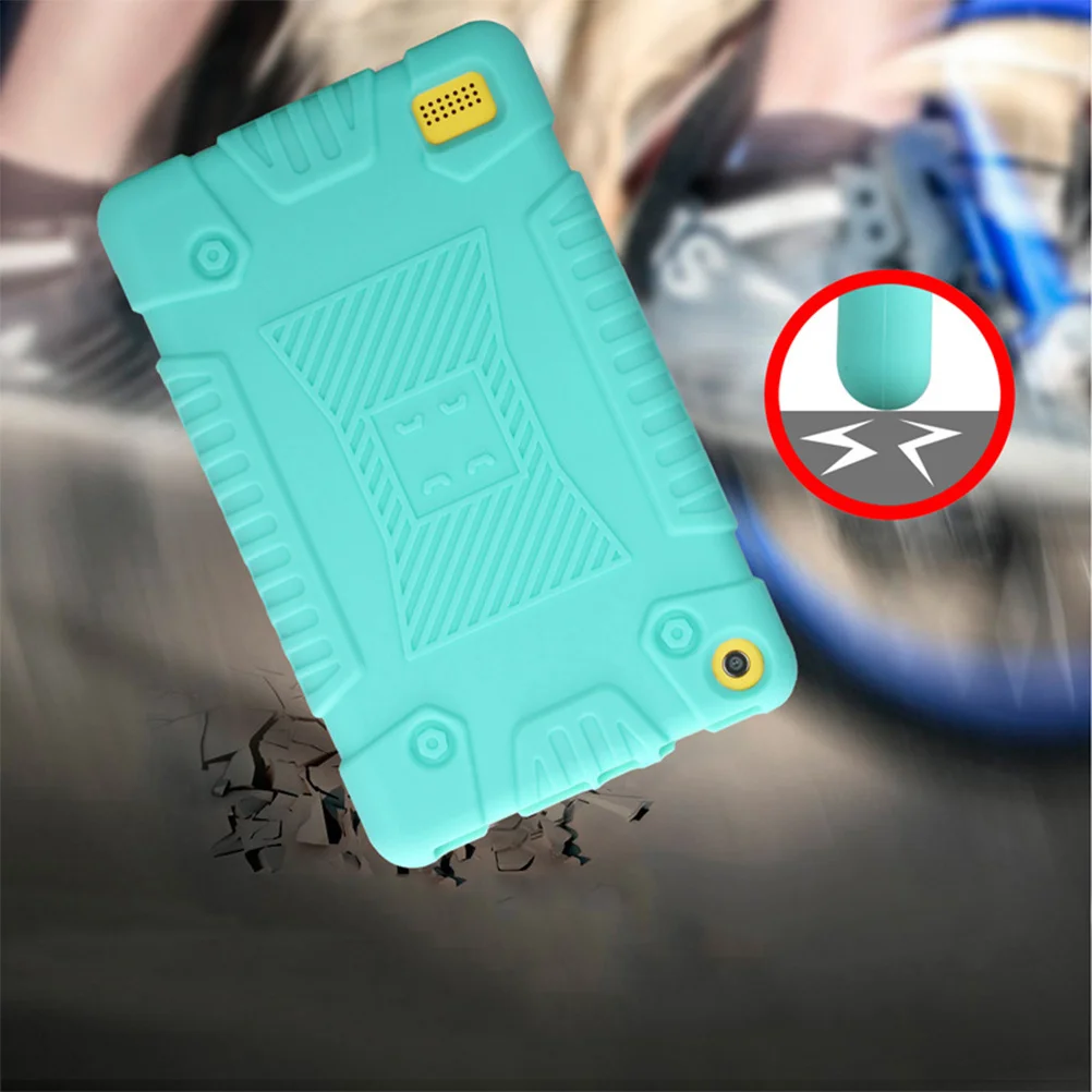 Anti-Drop Silicone Case For 7 Tablet 2017 7Th Generation Mint Green Lightweight Slim Fit Child-Proof Cover Raised Grip