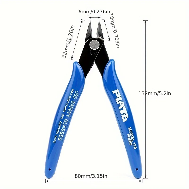 1 قطعة كماشة قطرية من الفولاذ المنغنيز العالي ، قواطع كابلات الأسلاك الكهربائية مع قصاصات جانبية للقطع