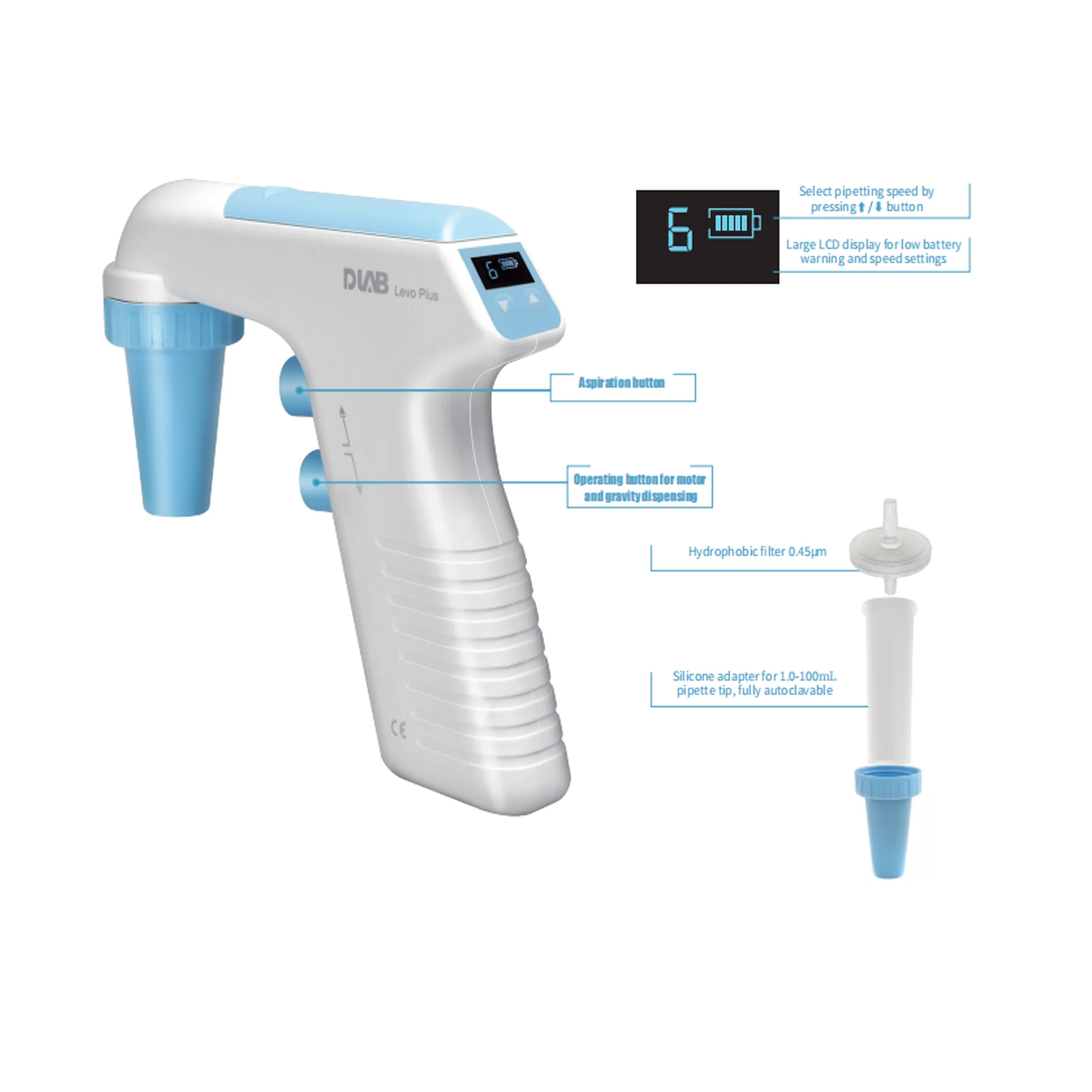 Dlab Dragon Lab Levo Plus Large Capacity Electronic Pipette