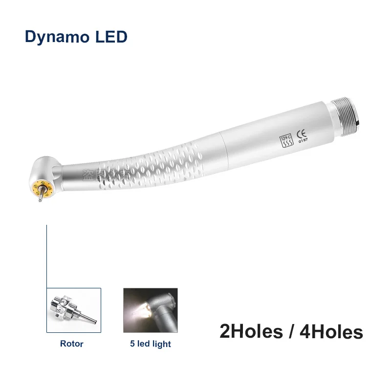 Dental alta velocidade E-Generator Air Turbine, 5 LED Handpiece, Dicas de dentista, B2, M4 Push Button, 5 Water Spray, Rotor de rolamento de cerâmica