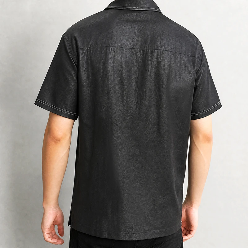 High-End Short Sleeve Shirts For Men Genuine Silk 100% Loose Fit Summer Quality Skin-Friendly Luxurious Casual Camisas De Hombre