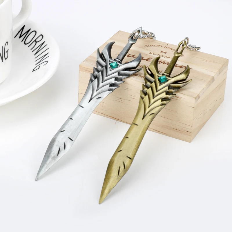 Game Weapon Keychain LOL Figure Arbitrate Paladin Atticus Sword Pendant Keyring Cute Cosplay Props Key Holder Gift Llaveros Acce