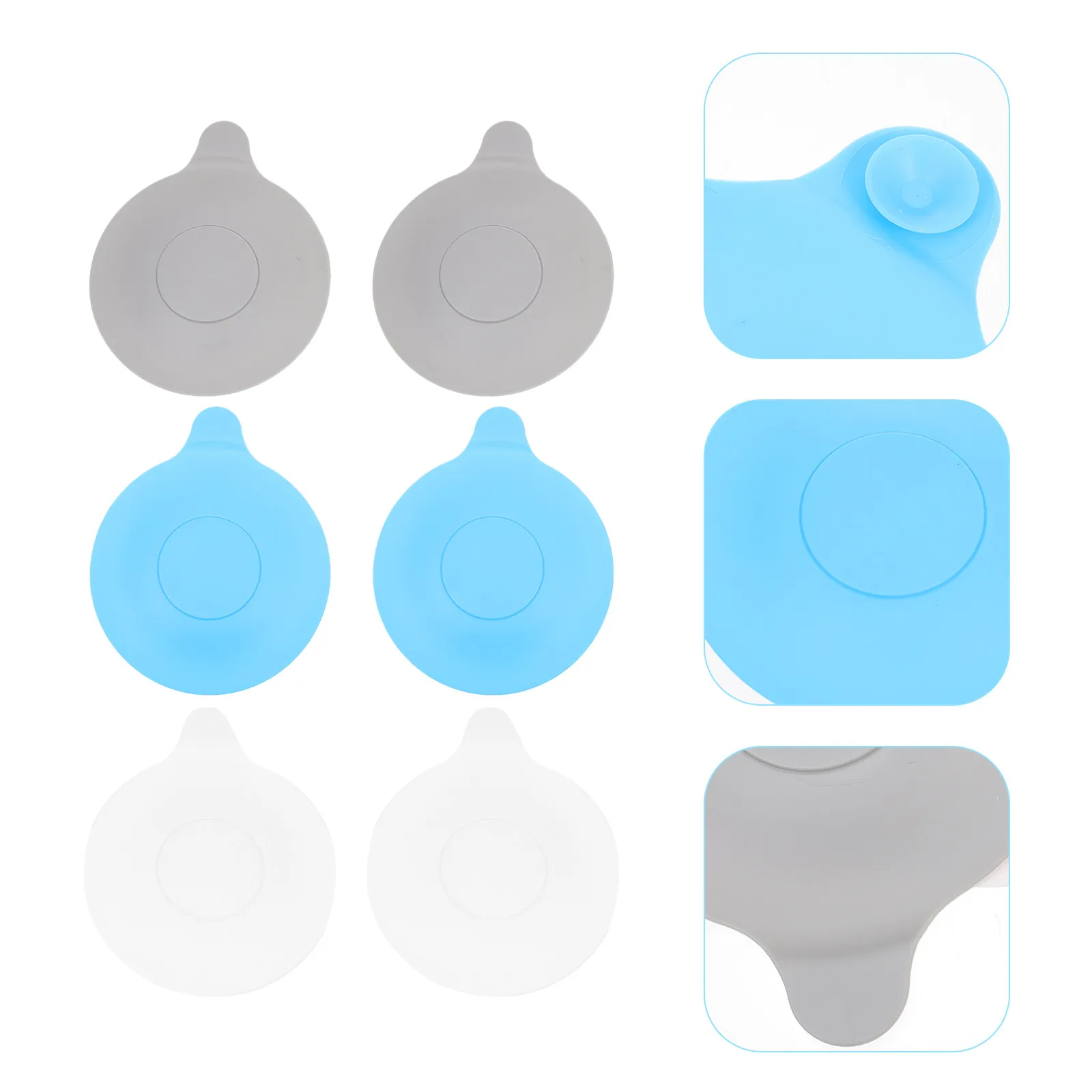 

6pcs Silicone Cover For Bathtub Sink Anti-Leak Hair Stopper Drain Plug Tub Stopper Kitchen Bathroom Drain Seal Filter Mesh