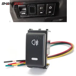 Orange LED Light Car Rear Fog Light Switch Button with Cable For Nissan Qashqai Tiida X-TRAIL Patrol Y62 2008 - 2015