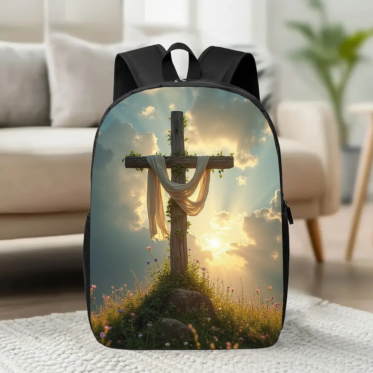 

1Pc, Cross Backpack, Large Capacity 17 Inch Casual Backpack Laptop Bag with Water Bottle Holder - Lightweight Durable mas,