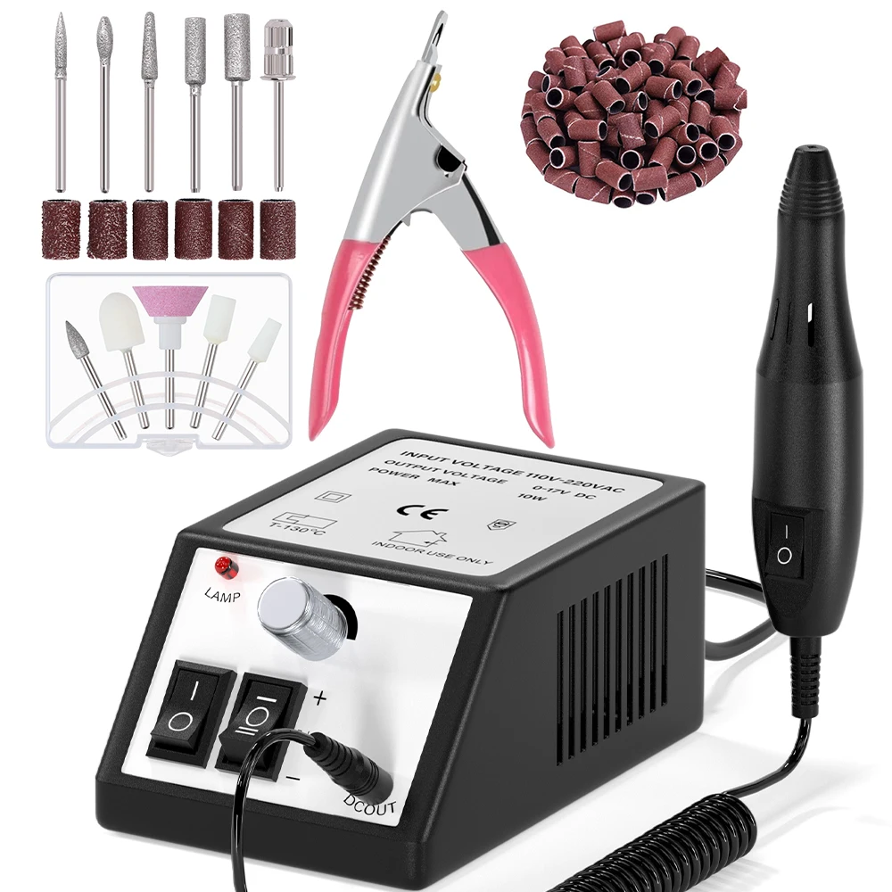 35000RPM Professional Electric Nail Drill Machine Drill Bits Set Gel Polish Remover Nail Capsule Cutter U-Shaped