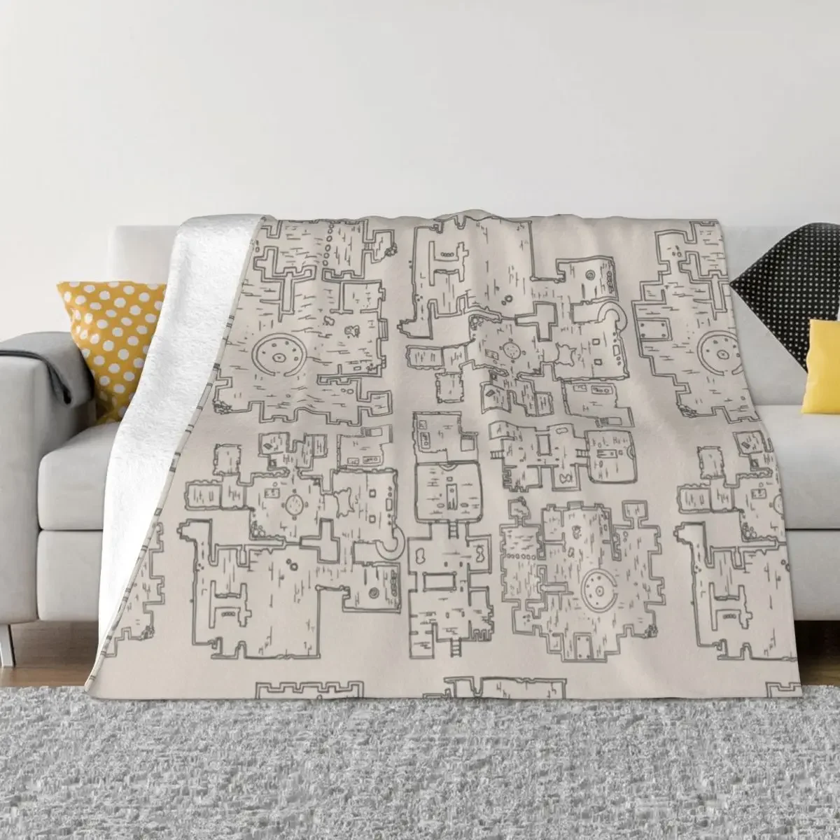 D&D Dungeon Map Throw Blanket Fluffy Shaggy cosplay anime Vintage Sofa Quilt Blankets